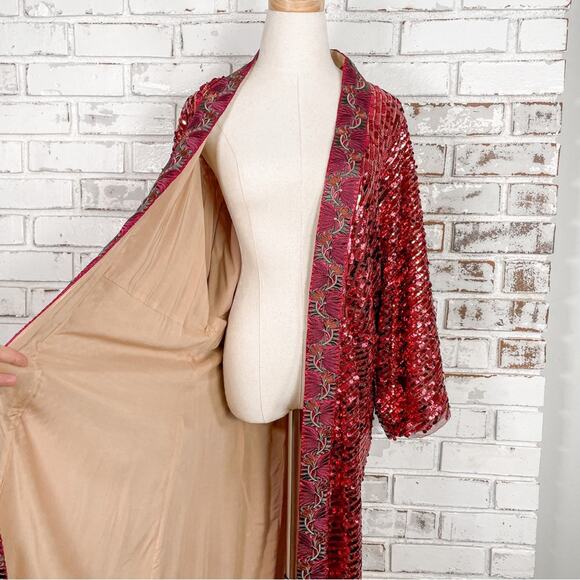 Free People Light Is Coming Visit Kimono Sequin Embellished Duster Jacket M - Picture 10 of 16